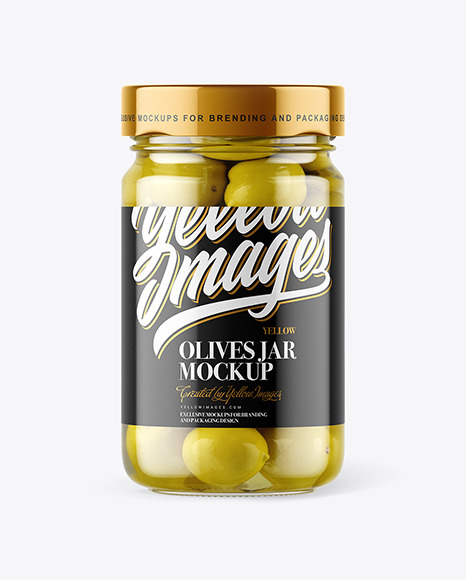 Clear Glass Jar with Olives Mockup Clear Glass Jar with Olives Mockup
