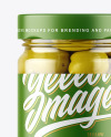 Clear Glass Jar with Olives Mockup Clear Glass Jar with Olives Mockup
