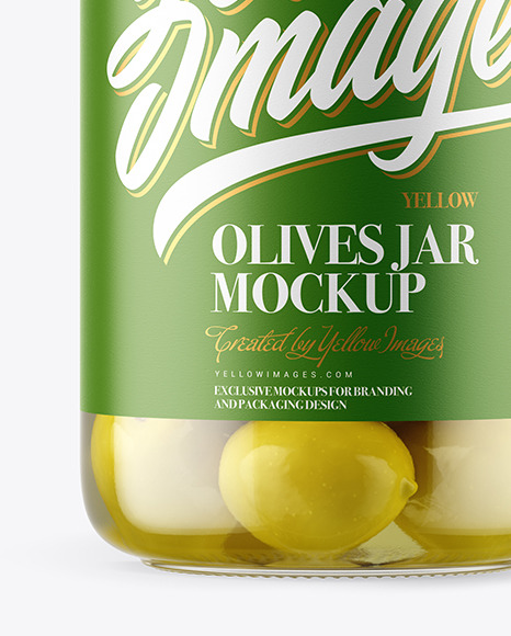 Clear Glass Jar with Olives Mockup Clear Glass Jar with Olives Mockup