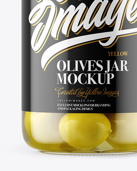 Clear Glass Jar with Olives Mockup Clear Glass Jar with Olives Mockup