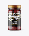 Clear Glass Jar with Kalamata Olives Mockup