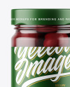 Clear Glass Jar with Kalamata Olives Mockup Clear Glass Jar with Kalamata Olives Mockup