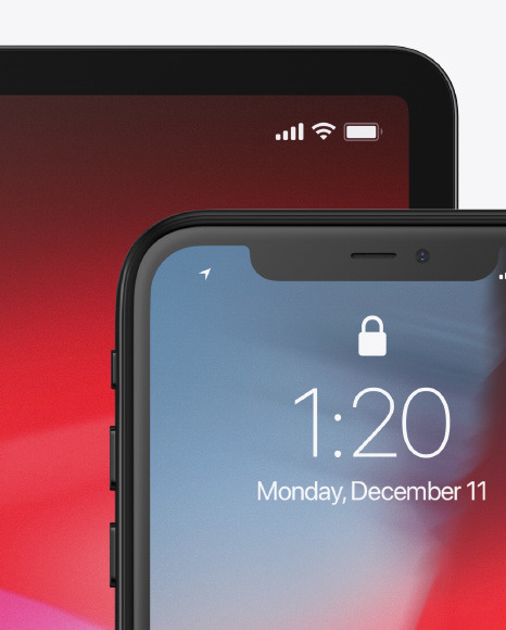 Apple iPhone 11 Pro w/ iPad Pro Mockup