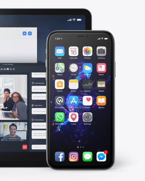 Apple iPhone 11 Pro w/ iPad Pro Mockup