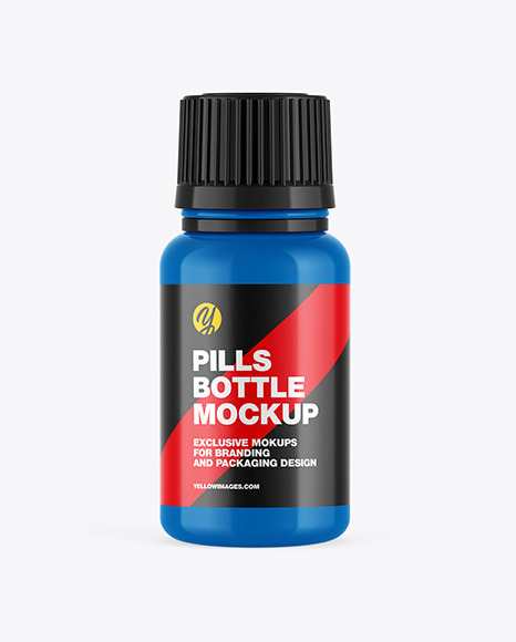 Glossy Pills Bottle Mockup