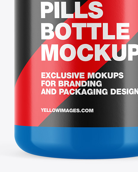 Glossy Pills Bottle Mockup