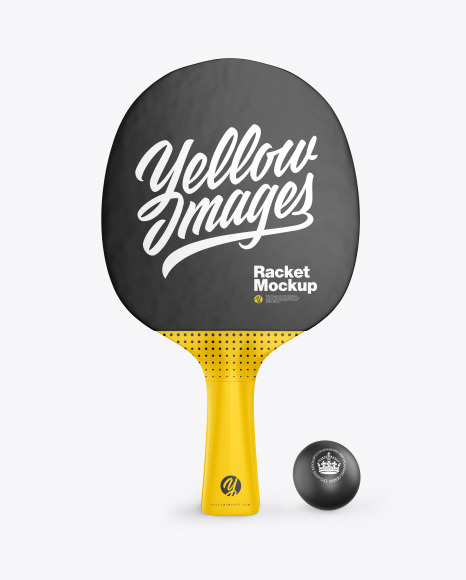 Ping-Pong Paddle w/ Ball Mockup