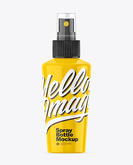 Glossy Spray Bottle Mockup