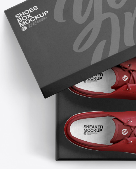 Sneakers Shoes w/ Box Mockup