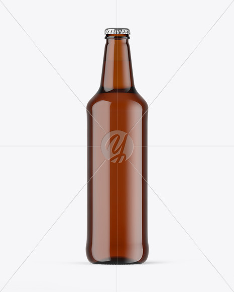 Amber Glass Beer Bottle Mockup