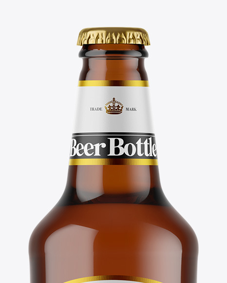 Amber Glass Beer Bottle Mockup