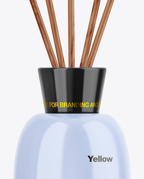 Glossy Diffuser Bottle W/ Paper Box Mockup