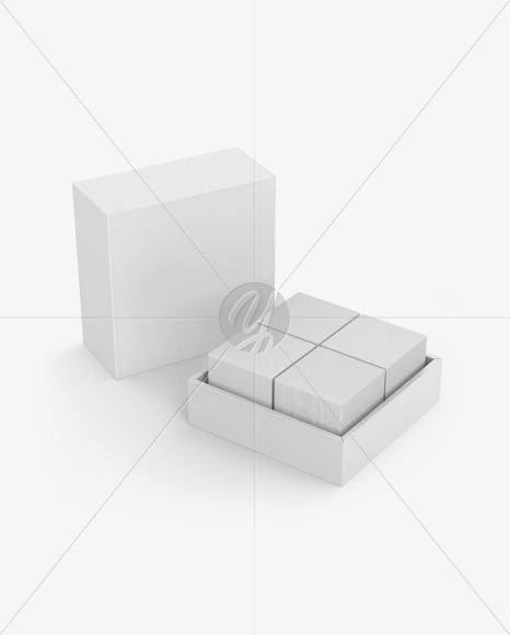 Box with Cubes Mockup