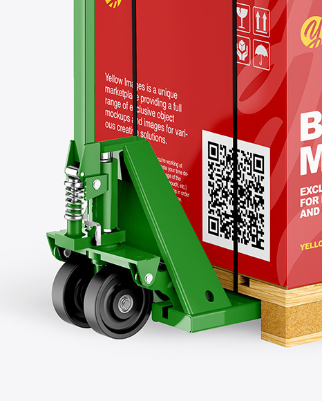 Hand Pallet Truck & Glossy Box Mockup