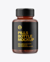 Amber Bottle With Pills Mockup