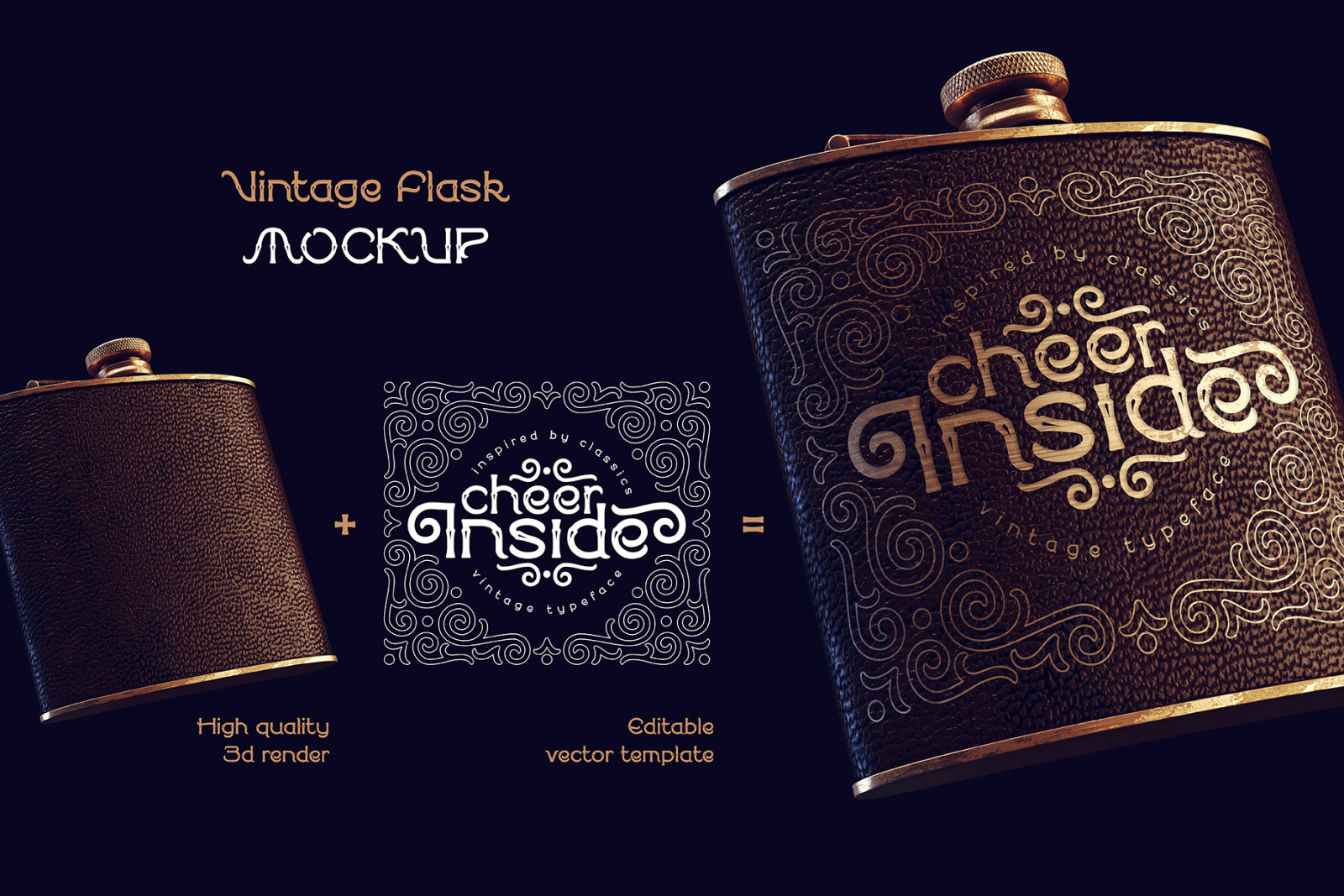 Cheer inside. Font, mockup, template Cheer inside. Font, mockup, template