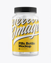 Clear Glass Bottle with Pills Mockup