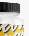 Clear Glass Bottle with Pills Mockup