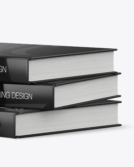 Hardcover Books w/ Glossy Cover Mockup