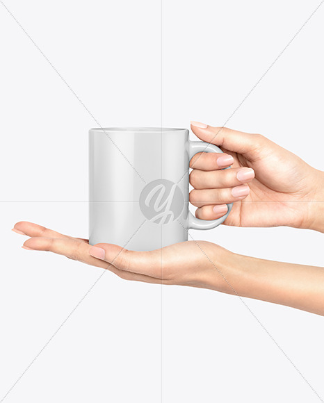 Matte Mug in a Hand Mockup