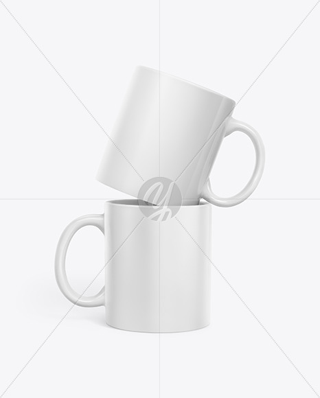 Two Matte Mugs Mockup