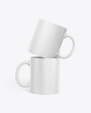 Two Matte Mugs Mockup