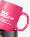 Two Matte Mugs Mockup