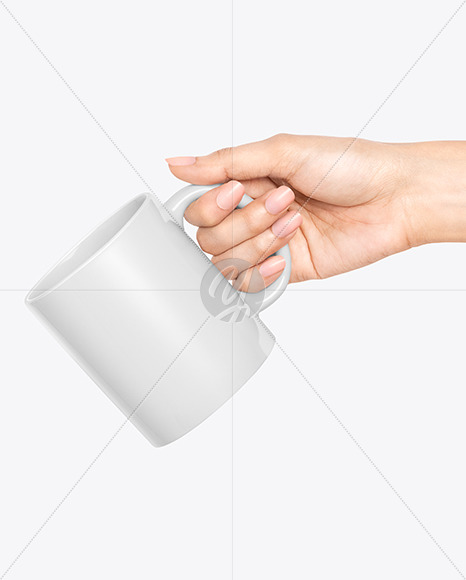 Matte Mug in a Hand Mockup