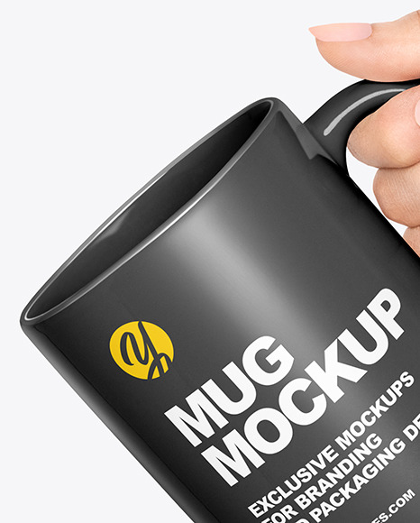 Matte Mug in a Hand Mockup