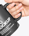 Matte Mug in a Hand Mockup