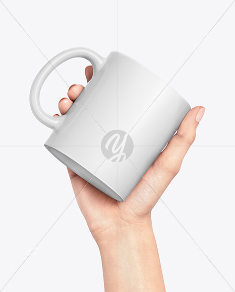 Matte Mug in a Hand Mockup