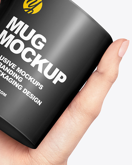 Matte Mug in a Hand Mockup