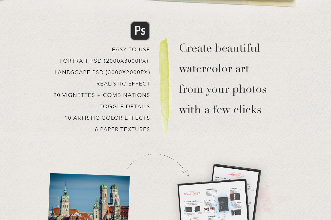 Watercolor Studio - Photo to Watercolor Template