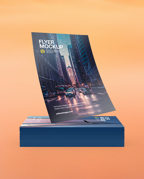 Stack of Matte A5 Flyers Mockup