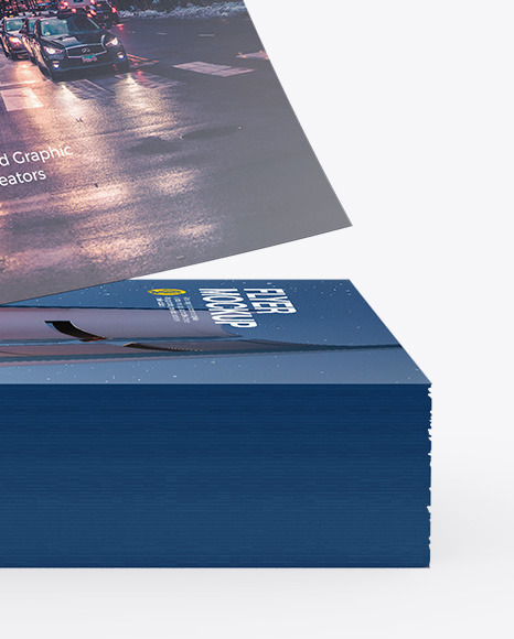 Stack of Matte A5 Flyers Mockup