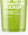 Green Smoothie Cup with Transparent Cap Mockup