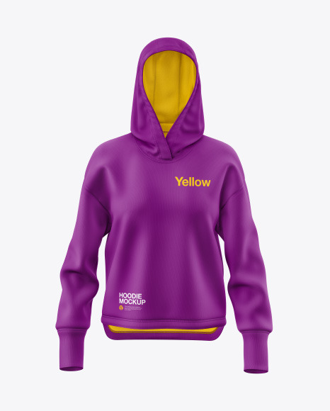 Women's Hoodie Mockup - Women+S+Jersey+Mockup+Front+View+In+Apparel+Mockups+On+Yellow