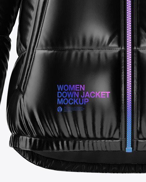 Glossy Women's Down Jacket Mockup