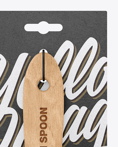 Wooden Kitchen Slotted Spoon Mockup