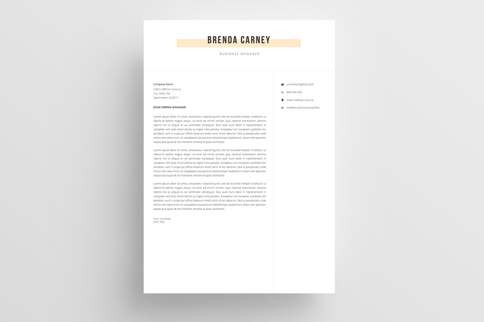 Resume Template and Cover Letter / 4 pages CV