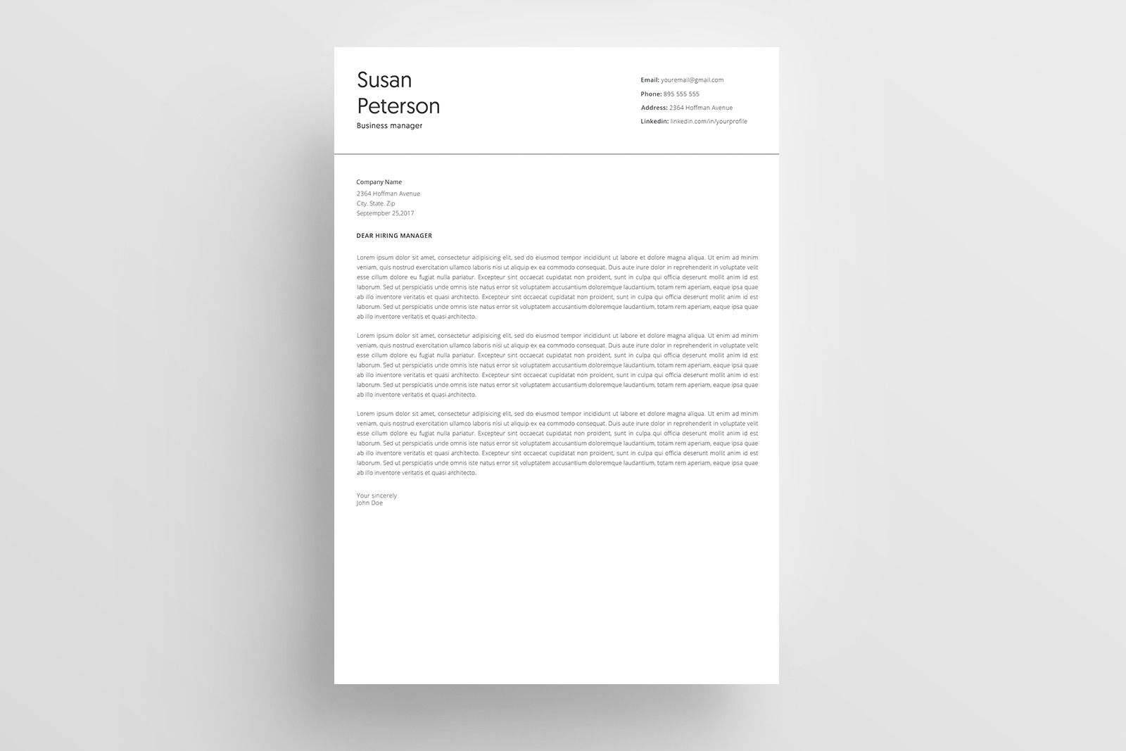 Resume Template and Cover Letter / 4 Pages CV