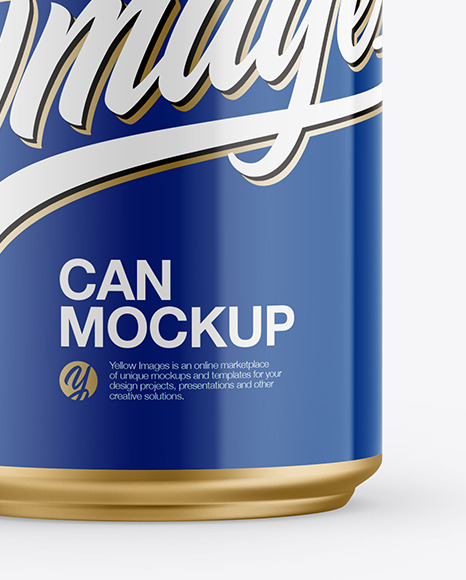 Glossy Finish Aluminum Drink Can Mockup