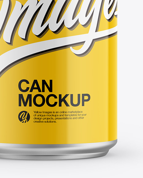 Glossy Finish Aluminum Drink Can Mockup