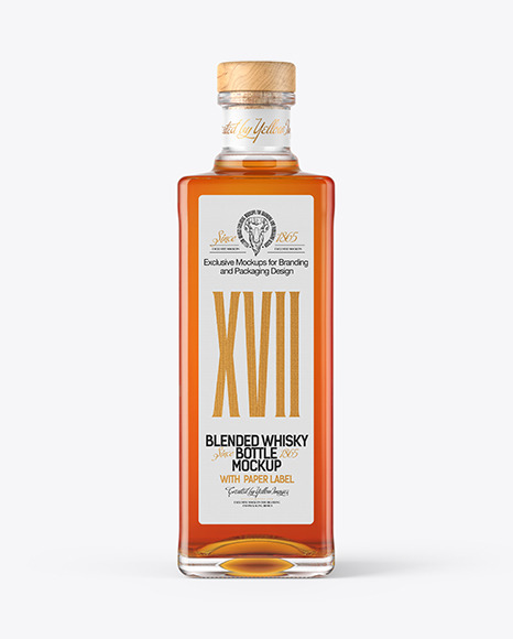 Square Whiskey Bottle Mockup