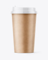 Kraft Paper Coffee Cup Mockup - Front View