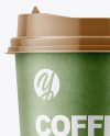 Kraft Paper Coffee Cup Mockup - Front View