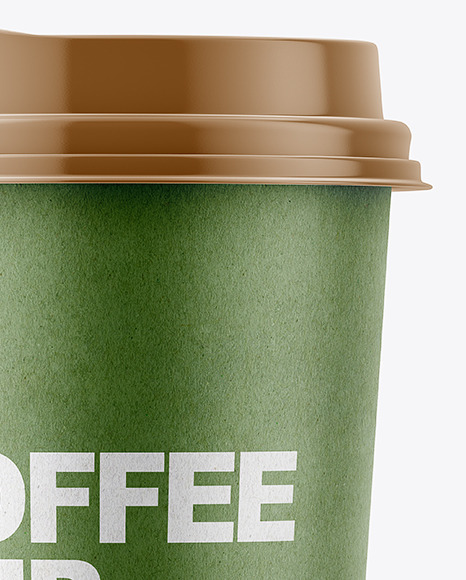 Kraft Paper Coffee Cup Mockup - Front View