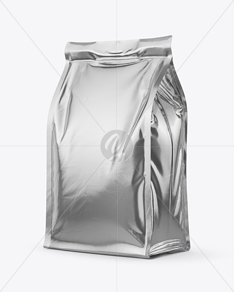 Glossy Metallic Food Bag Mockup