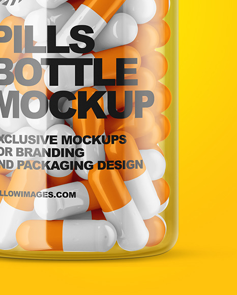 Clear Pills Bottle Mockup