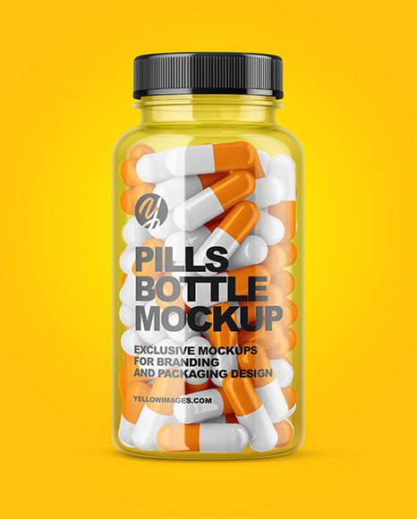 Clear Pills Bottle Mockup